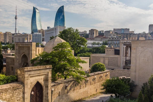 Skyline Baku Azerbajdzjans Huvudstad — Stockfoto