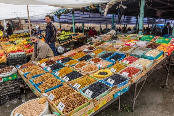 Sheki Azerbaijan Junho 2018 Frutas Nozes Ficam Mercado Sheki Azerbaijão — Fotografia de Stock