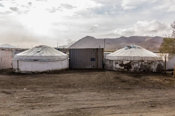 Yourtes Béton Dans Bazar Village Murghab Dans Région Autonome Gorno — Photo