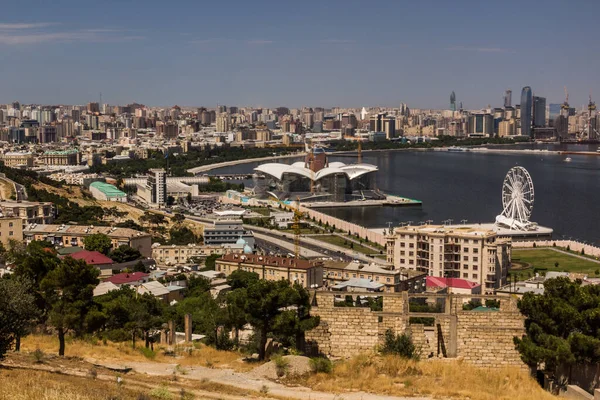 Luchtfoto Van Kust Bakoe Azerbeidzjan — Stockfoto