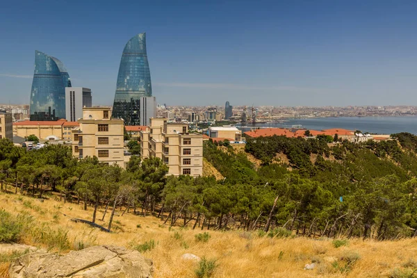 Veduta Dello Skyline Baku Azerbaigian — Foto Stock