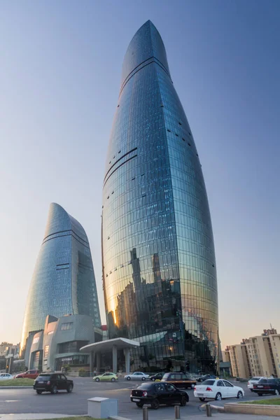 Baku Azerbaijan June 2018 View Flame Towers Baku Azerbaijan — Stock Photo, Image