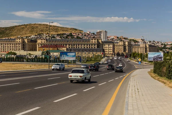 Baku Azerbaijan Giugno 2018 Traffico Una Strada Sul Mare Baku — Foto Stock
