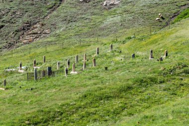 XINALIQ, AZERBAIJAN - 14 Haziran 2018: Xinaliq (Khinalug) köyü, Azerbaycan