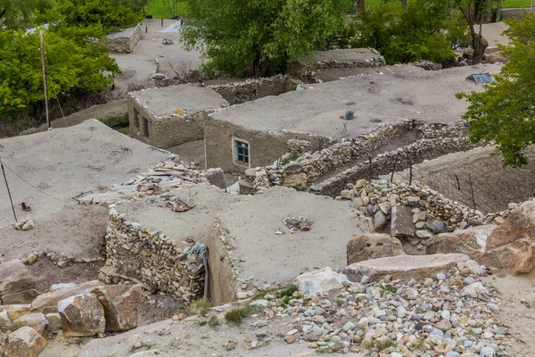 Vue Aérienne Village Langar Dans Vallée Wakhan Tadjikistan — Photo