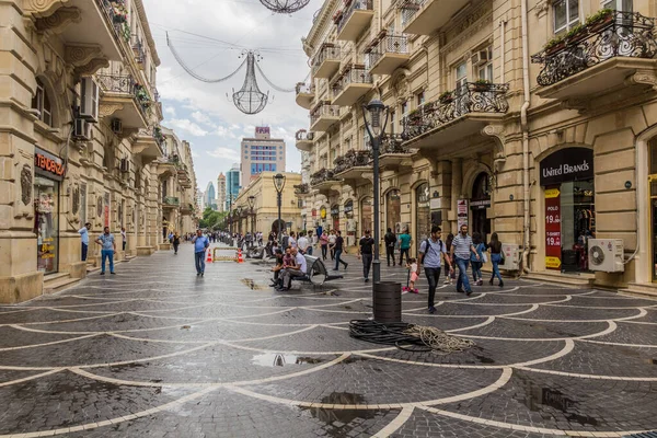 Baku Azerbaijan Juni 2018 Fußgängerzone Zentrum Von Baku Aserbaidschan — Stockfoto