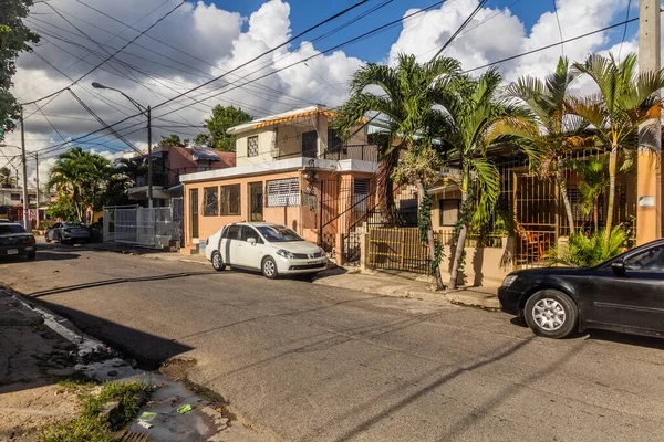 Santo Domingo Republika Dominiczna Listopad 2018 Ulica Dzielnicy Mieszkalnej Santo — Zdjęcie stockowe