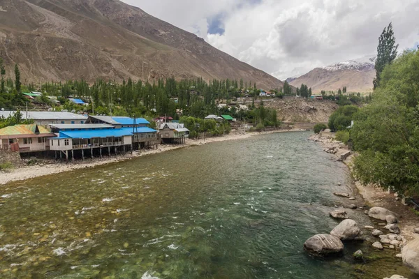 River Gunt Khorog Town Tajikistan — Φωτογραφία Αρχείου