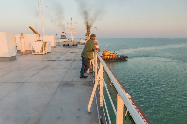 Alat Azerbaijan June 2018 Deck Professor Gul Ferry Caspian Sea — Stock Photo, Image