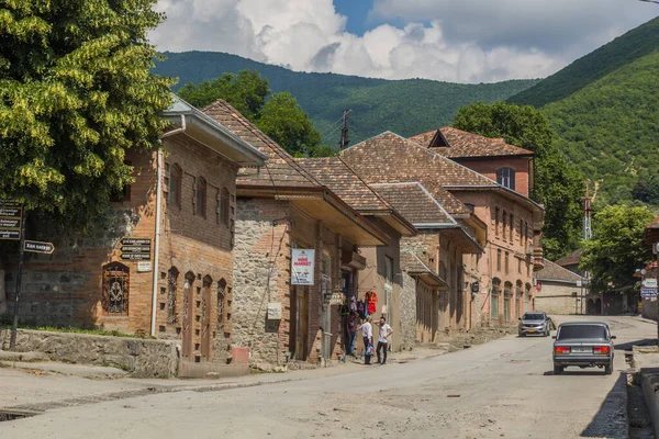 Sheki Azerbaijan Czerwiec 2018 Widok Ulicę Sheki Azerbejdżan — Zdjęcie stockowe