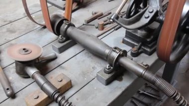 19. yüzyıl fabrika makinesi çalışıyor.