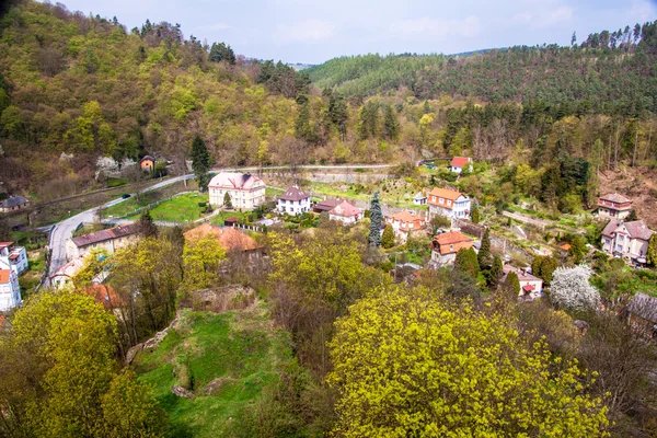 Vista aérea da aldeia de Krivoklat — Fotografia de Stock
