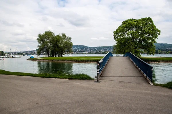 Liten ö Zurich lake — Stockfoto