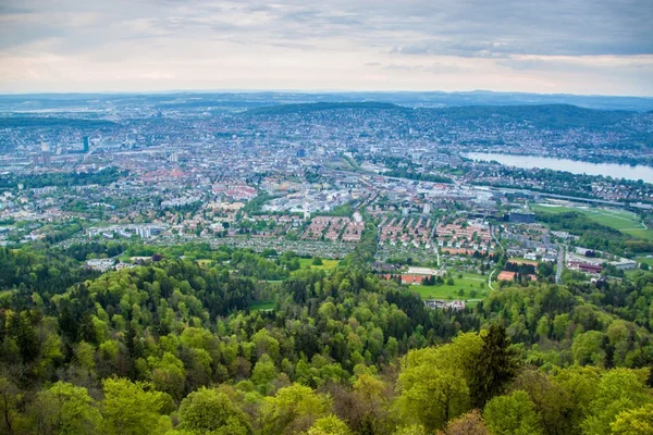 Flygfoto över Zurich city — Stockfoto