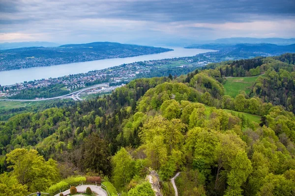 Vue aérienne du lac de Zurich — Photo