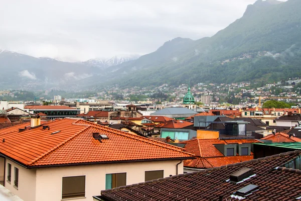 Luchtfoto van Lugano — Stockfoto