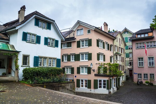 View of traditional houses in Zurich, Switzerland
