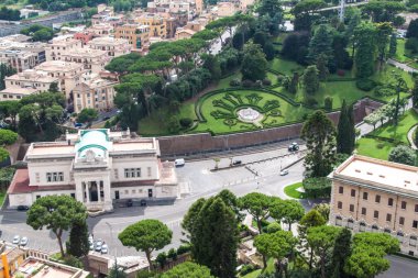 Aerial view of Vatican gardens clipart