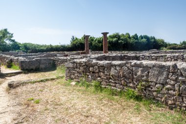 Antik Yunan şehir Paestum kalıntıları