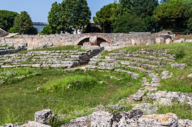 Antik Yunan şehir Paestum kalıntıları