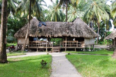 Hut at tropical resort clipart