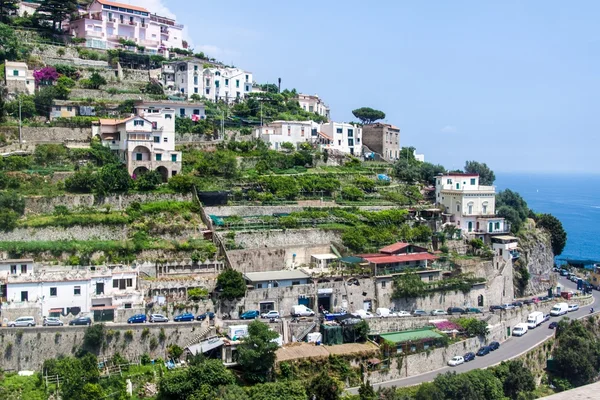 Pohled na vesnici Amalfi — Stock fotografie
