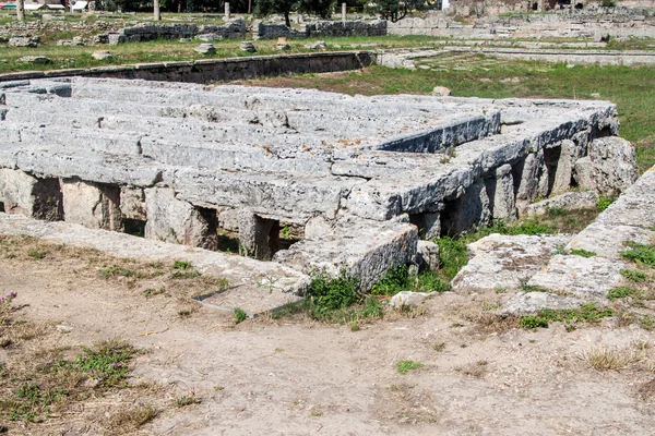 Ruiny starověkého řeckého města Paestum — Stock fotografie