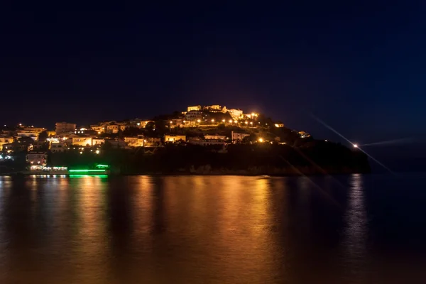 Nacht uitzicht op Agropoli — Stockfoto