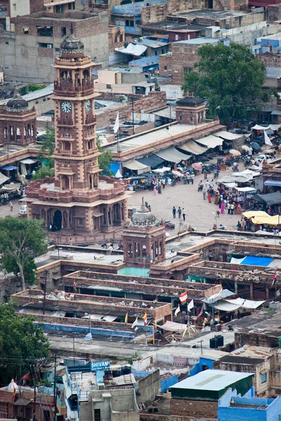 Roofs and clock tower in Jodhpur — Stock Photo, Image