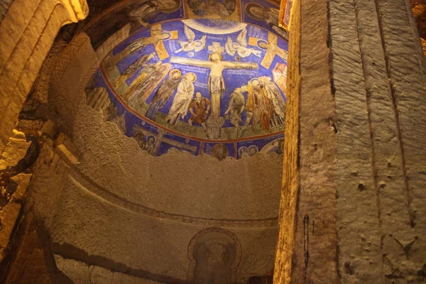 Igreja caverna na capadócia — Fotografia de Stock