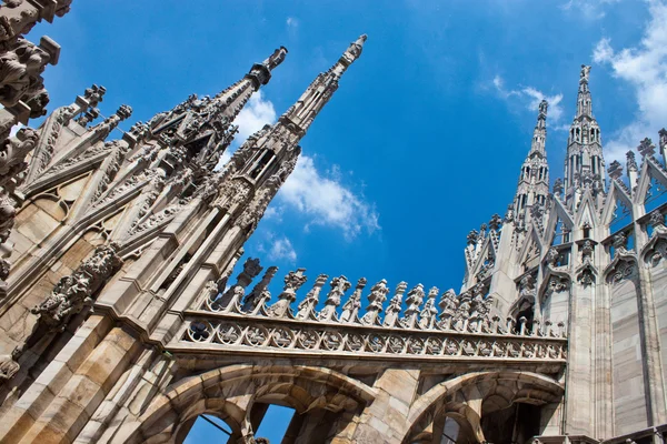 Detail of gothic cathedral of Milan — Stock Photo, Image