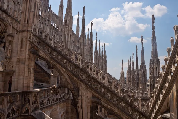 Detail of gothic cathedral of Milan — Stock Photo, Image