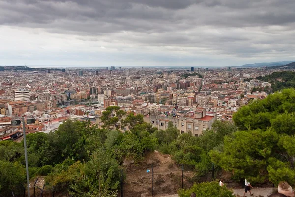 Letecký pohled na Barcelonu — Stock fotografie