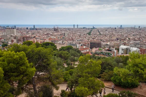 Letecký pohled na Barcelonu — Stock fotografie