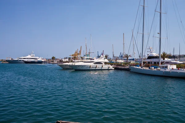 Yachts in a port in Valencia Stock Image