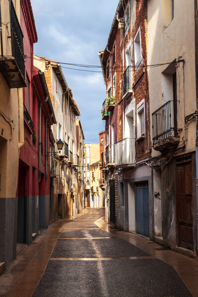 Narrow alley in town Calahorra, Spain