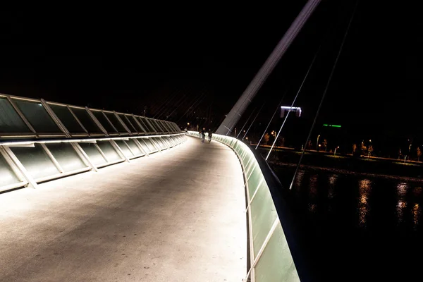 エブロ川に架かる歩行者専用橋 — ストック写真