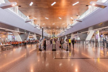 DOHA, Katar - 22 Eylül 2023: Doha, Katar 'daki Hamad Uluslararası Havalimanı