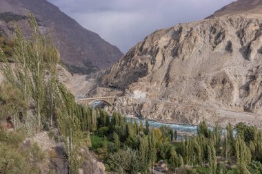 Karimabad yakınlarındaki Hunza vadisi, Pakistan 'ın Gilgit-Baltistan bölgesi.