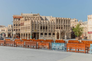 DOHA, Katar - 21 Eylül 2023: Doha, Katar 'daki Souq Waqif pazarı