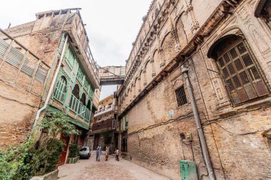 PESHAWAR, PAKISTAN - 17 Ekim 2023: Sethi Mohallah Mahallesi, eski Peshawar, Pakistan