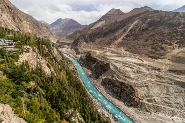 Karimabad yakınlarındaki Hunza vadisi, Pakistan 'ın Gilgit-Baltistan bölgesi.