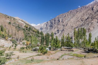 Hunza Vadisi 'ndeki Gulmit Köyü, Pakistan' ın Gilgit-Baltistan bölgesi.