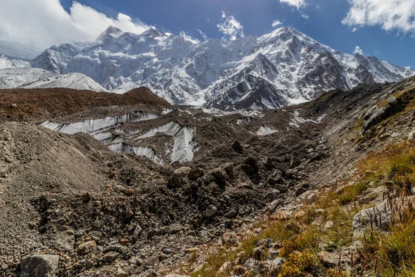 Pakistan 'ın Gilgit-Baltistan bölgesinde Nanga Parbat dağının altındaki Ganalo buzulu