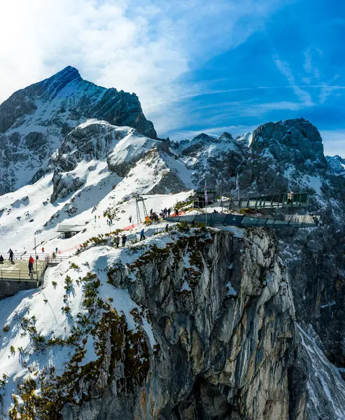 Niemcy Bawaria Mittenwald Góry Wetterstein Alpspitze Stacja Górska Platformą Widokową — Zdjęcie stockowe