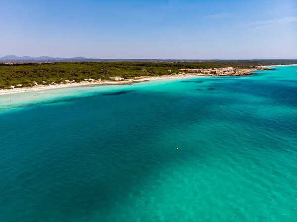 España Islas Baleares Mallorca Rapita Ses Covetes Vista Aérea Playa — Foto de Stock