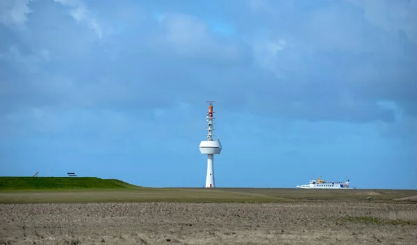 Duitsland Nedersaksen Noordzee Nationaal Park Hamburg Waddenzee Neuwerk Zoutweide Radartoren — Stockfoto