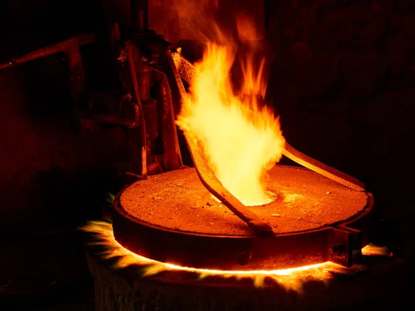 Industrie Oven Tijdens Het Smelten Van Koper — Stockfoto