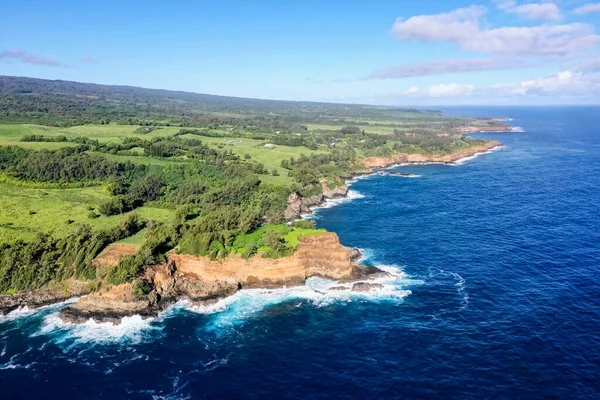 夏威夷 太平洋 Pololu Valley Lookout Neue Bay Akoakoa Point Aerial — 图库照片