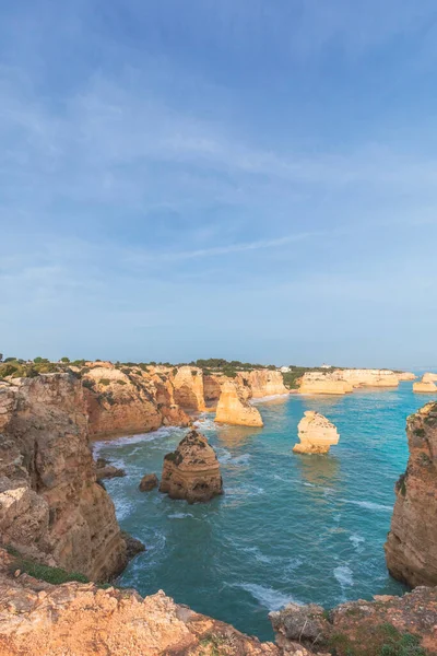 Portugal Algarve Lagoa Praia Marinha Felsige Küste Und Meer — Stockfoto